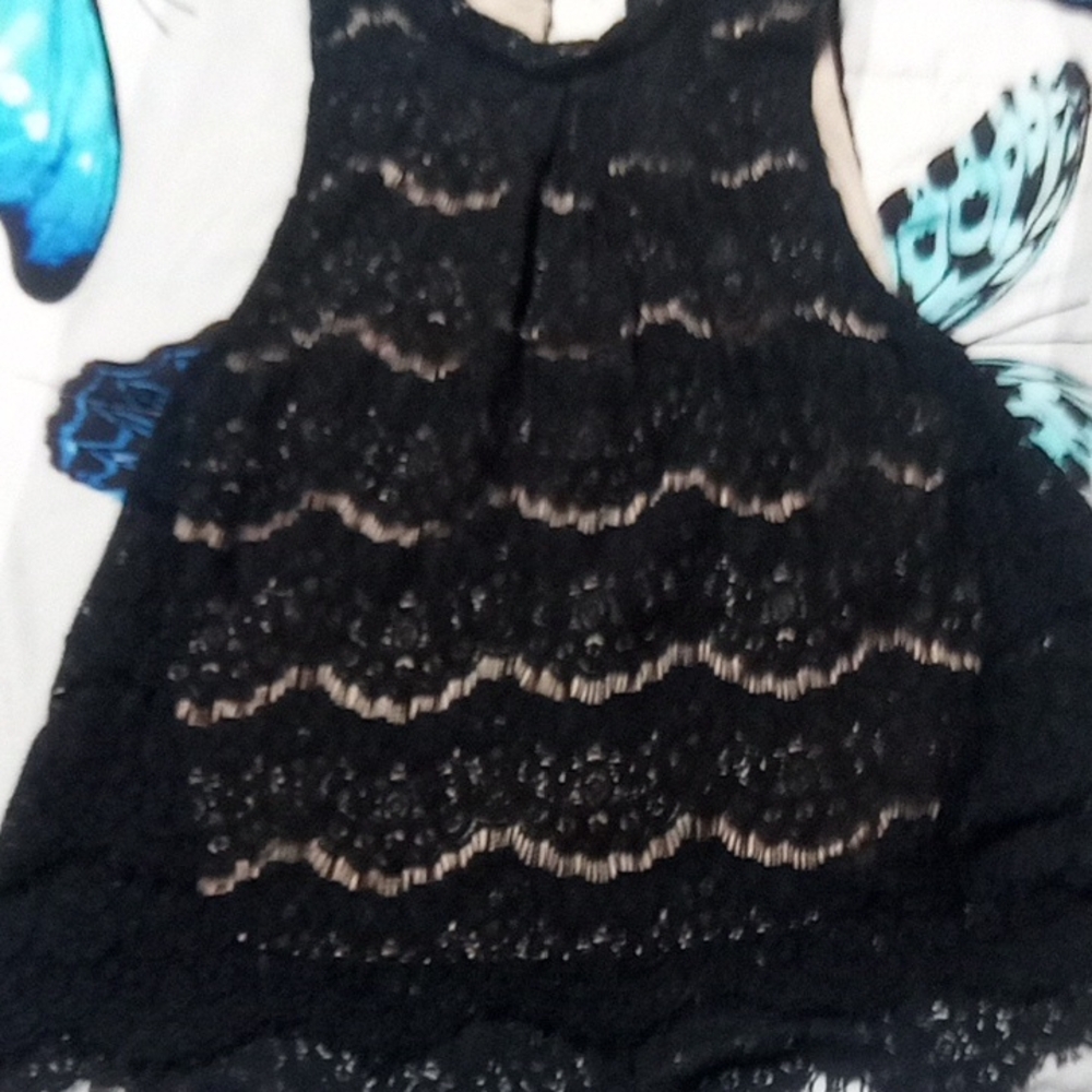 love, Fire Black Lace Blouse